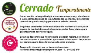 CARTEL_CERRADO TEMPORALMENTE CAMPING URBION